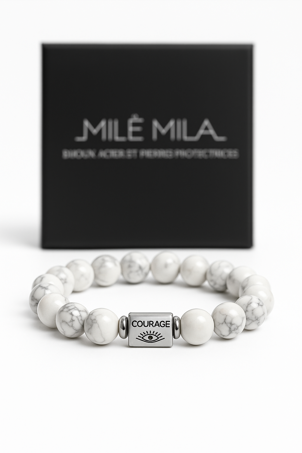 Bracelet en Howlite naturelle – Force, Courage & Énergie