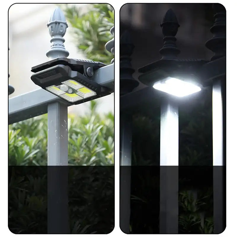 Outdoor LED Solar Clip Light Portable Waterproof Body Sensor Lamp Courtyard Garden Lamp Patio Home Camping Wall Lights