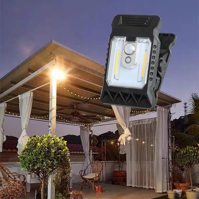 Outdoor LED Solar Clip Light Portable Waterproof Body Sensor Lamp Courtyard Garden Lamp Patio Home Camping Wall Lights