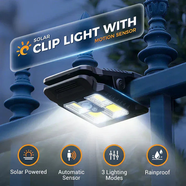 Outdoor LED Solar Clip Light Portable Waterproof Body Sensor Lamp Courtyard Garden Lamp Patio Home Camping Wall Lights